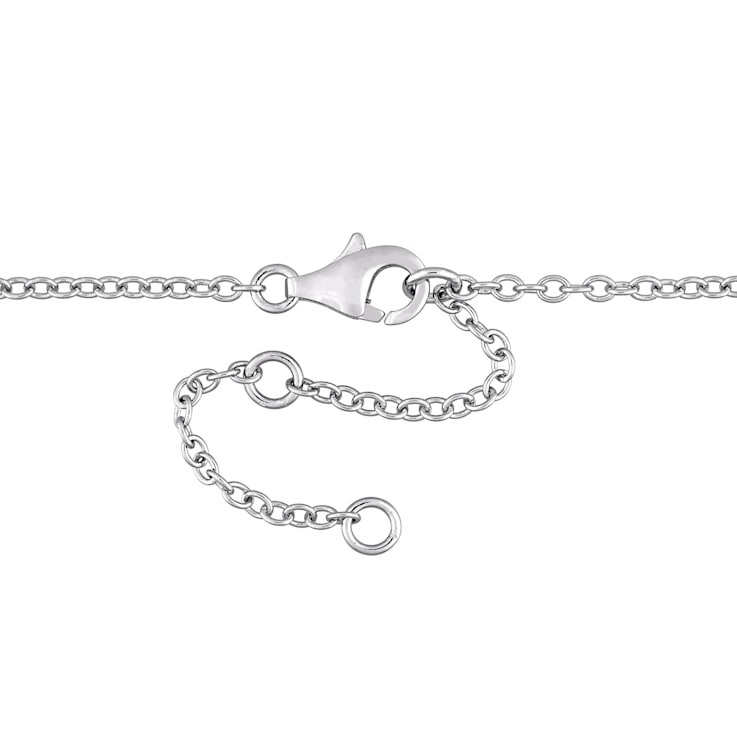 3 CT TGW Sky-Blue Topaz and White Sapphire Halo Necklace in Sterling Silver