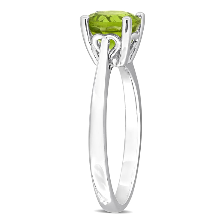 1 1/2 CTW Peridot Solitaire Ring in Sterling Silver