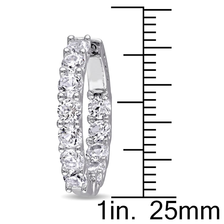 4-1/10ctw Created White Sapphire Inside-Outside Hoop Earrings in
Sterling Silver