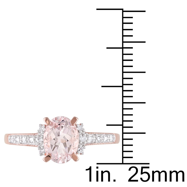 1 1/7 CT TGW Morganite and Diamond Accent Ring in 18K Rose Gold Over
Sterling Silver