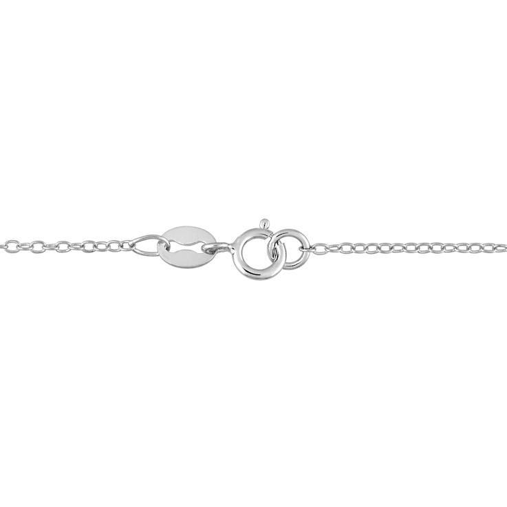1 1/2 CT DEW Created Moissanite Halo Station Necklace in Sterling Silver