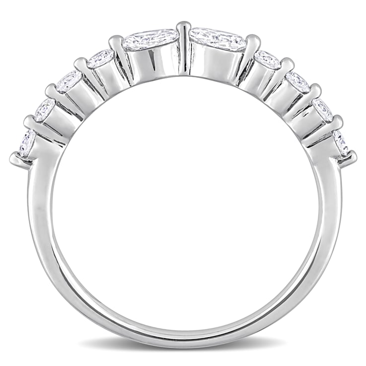 5/8 CT TGW Lab Grown Diamond Band in Platinum Plated Sterling Silver