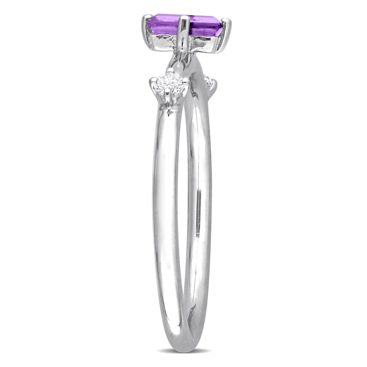 2/5 CT TGW Amethyst and Topaz 3-Stone Ring in Sterling Silver