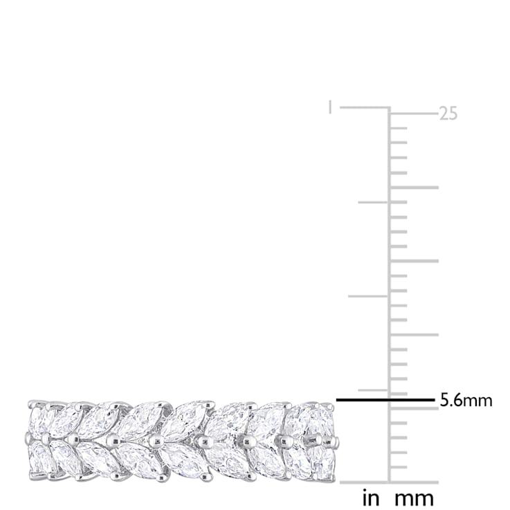 4 1/5 CT DEW Created Moissanite Eternity Band in Sterling Silver