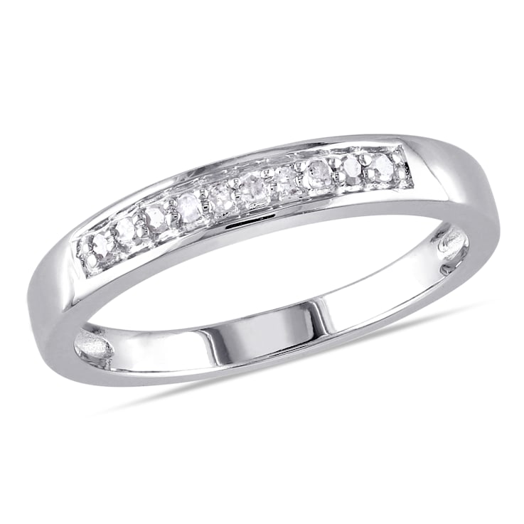 1/10 CT TW Diamond Anniversary Band in Sterling Silver