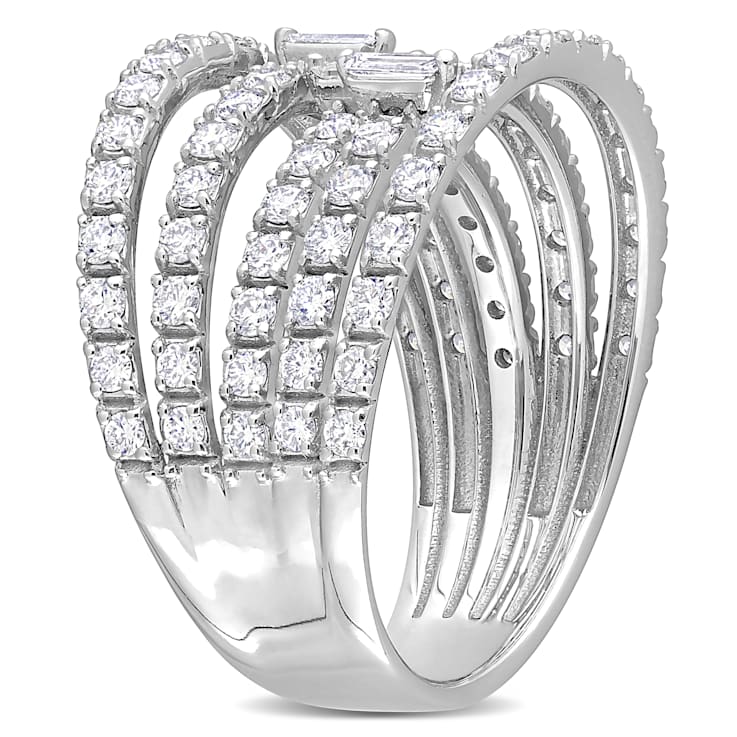 2 CT TW Diamond Split Shank Ring in 14K White Gold