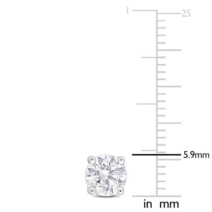 1 3/8 CT TGW Created Moissanite Stud Earrings in Sterling Silver