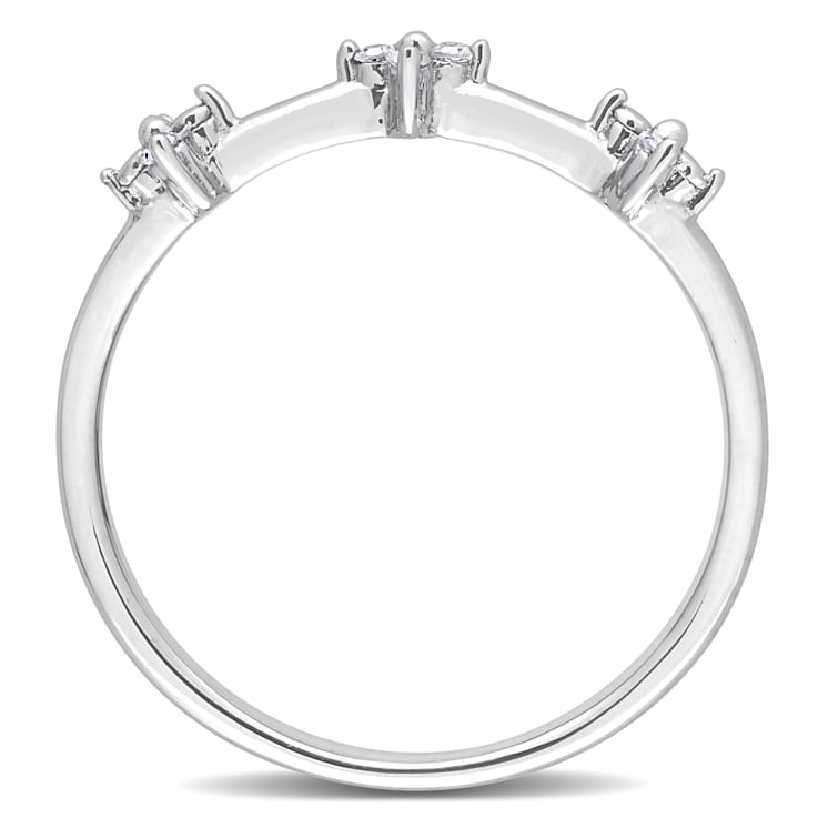 1/10 CT TW Diamond Floral Promise Ring in Sterling Silver