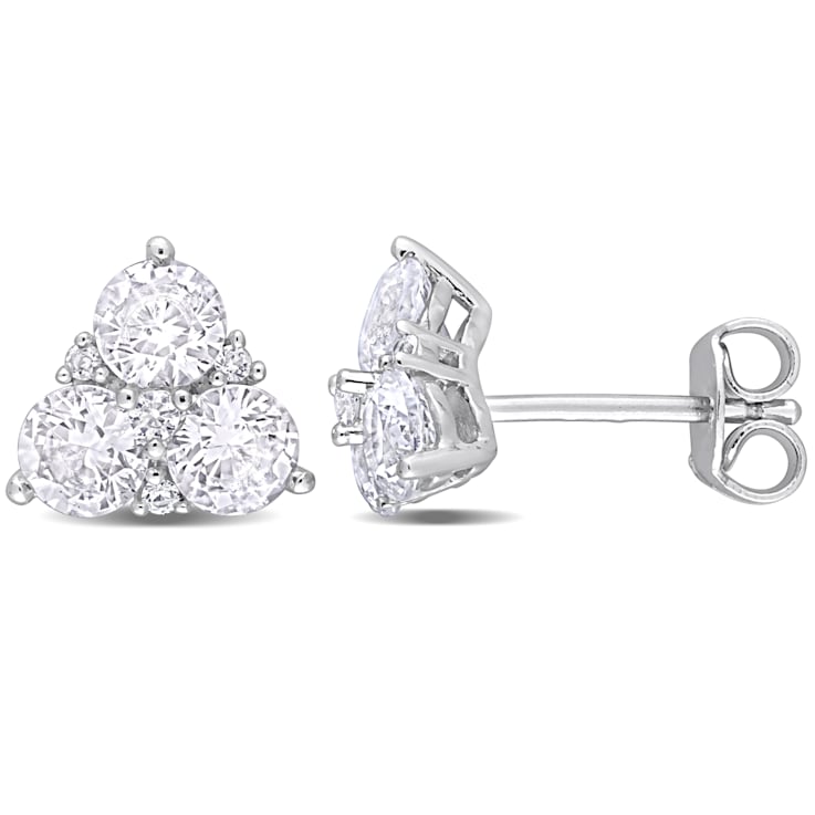 2 CT TGW Created White Sapphire Stud Earrings in Sterling Silver