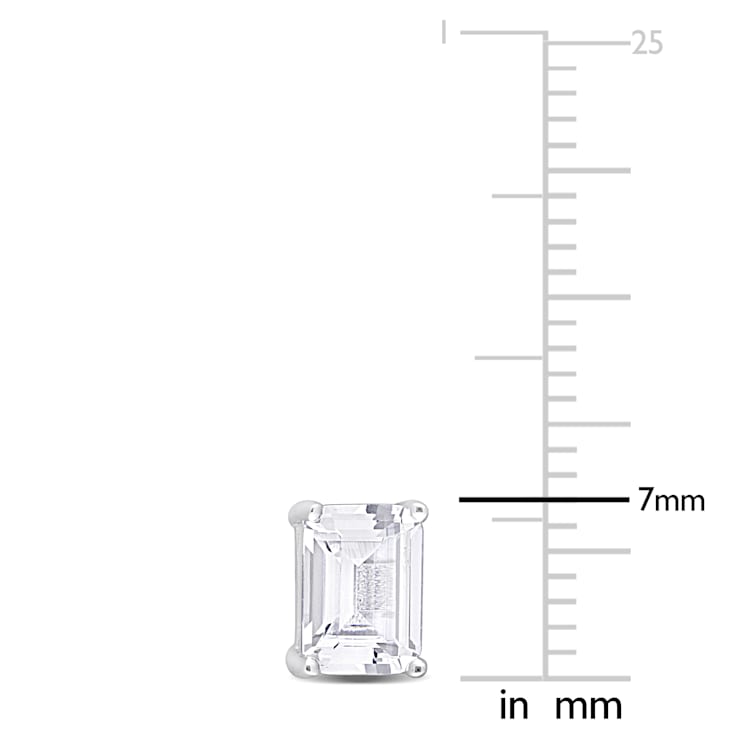 3 1/5 CT TGW Octagon Created White Sapphire Stud Earrings in Sterling Silver