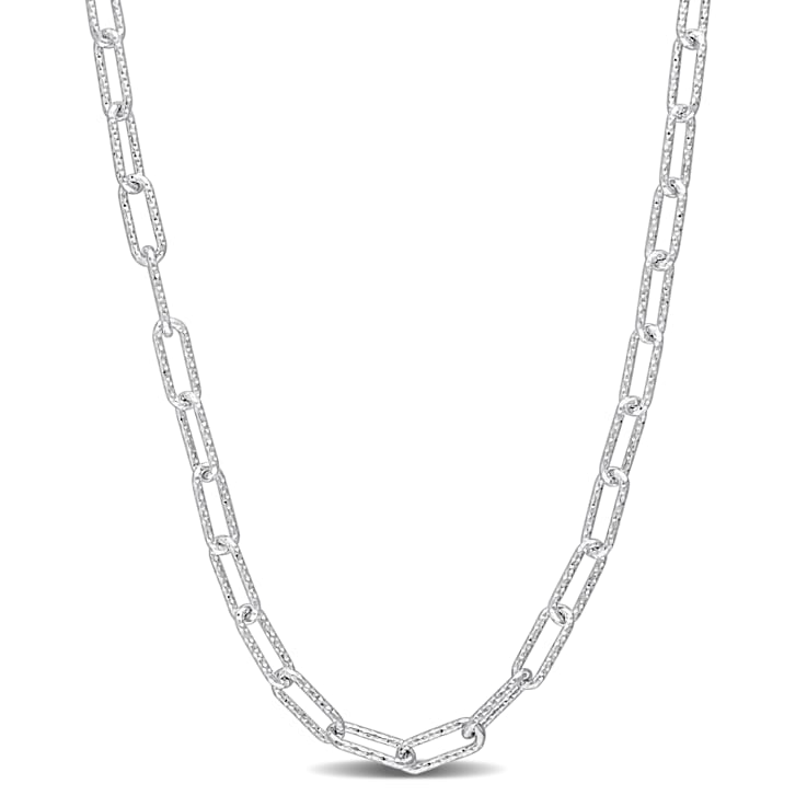 3.5mm Paper Clip Chain Necklace in Sterling Silver