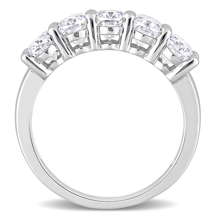 2-1/2 CT DEW Created Moissanite Semi Eternity Ring in 10K White Gold