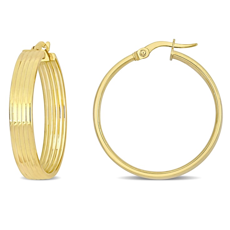 29mm 5-Row Hoop Earrings in 14k Yellow Gold