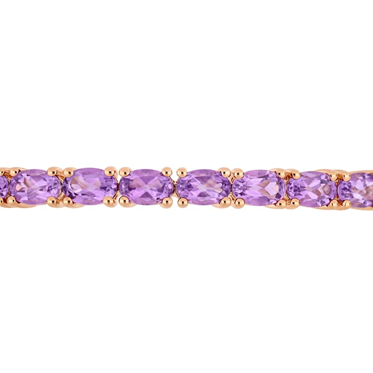6ctw Oval-Cut Amethyst Bangle in 18K Rose Gold Over Sterling Silver