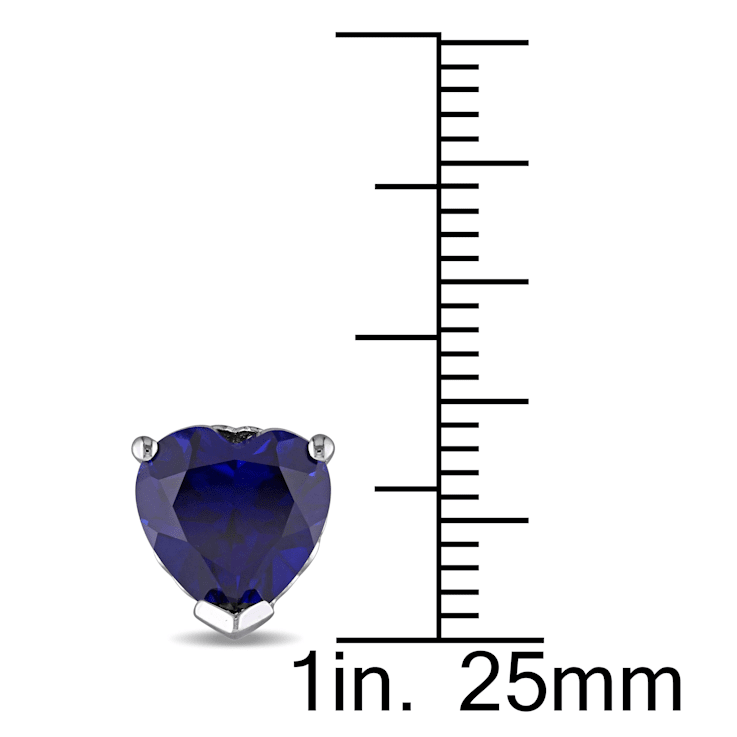 4-1/2ctw Created Blue Sapphire Stud Earrings in Sterling Silver