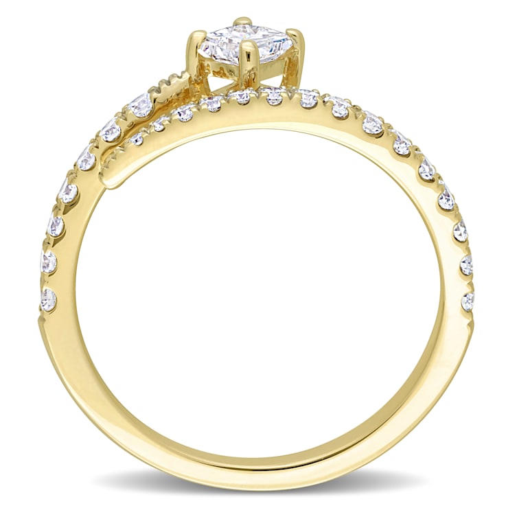5/8 CT TW Diamond Semi-Eternity Ring in 14K Yellow Gold