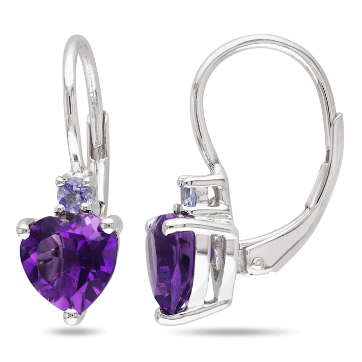 2-5/8ctw Amethyst and Tanzanite Earrings in Sterling Silver