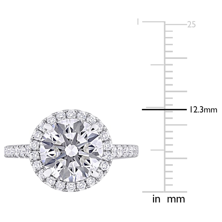3 5/8 CT TW Lab-Grown Diamond Halo Engagement Ring in 14K White Gold