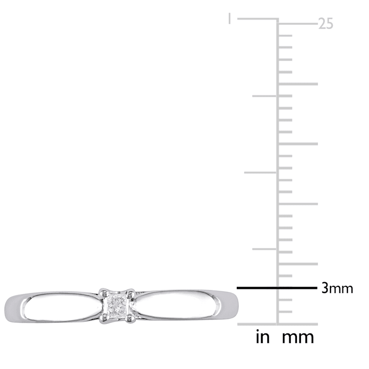 Princess Cut Diamond Solitaire Engagement Ring in Sterling Silver