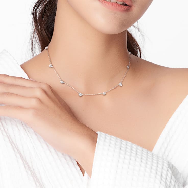 2 1 4 CT DEW Created Moissanite Yard Necklace in Sterling Silver