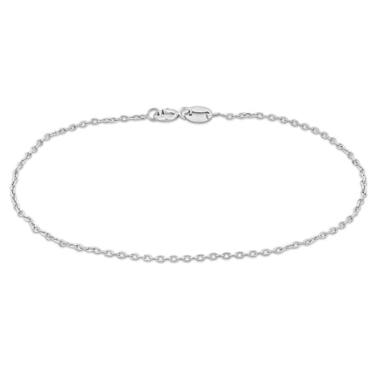 Diamond Cut Cable Chain Bracelet in Platinum, 7 in