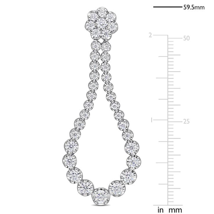 2 3/4 CT DEW Created Moissanite Open Pear Shape Dangle Earrings in
Sterling Silver