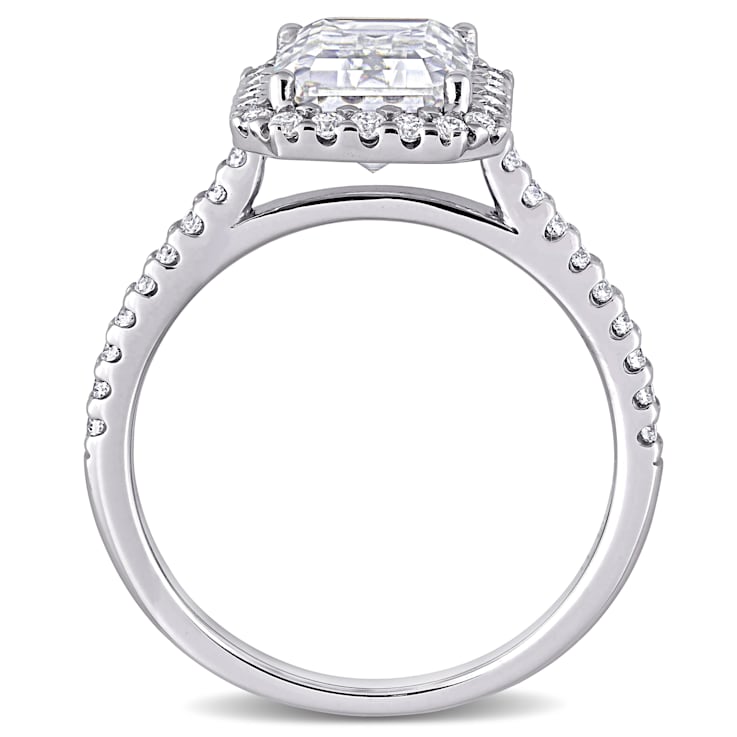 2-7/8 CT DEW Created Moissanite Halo Engagement Ring in 10K White Gold