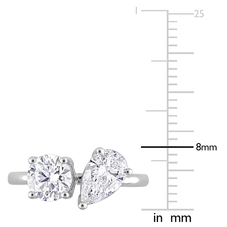 2 CT TGW Lab Grown Diamond 2-Stone Engagement Ring in 14K White Gold