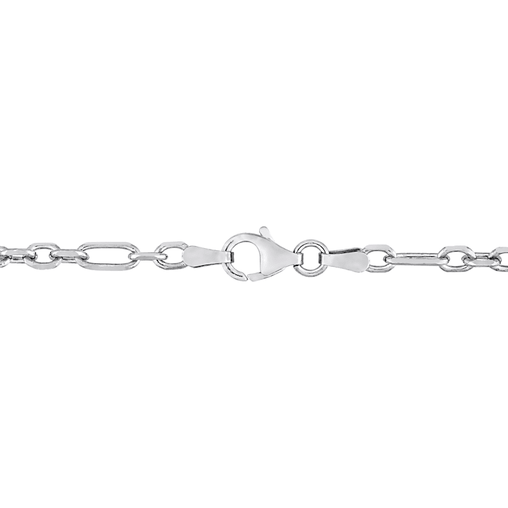 3MM Diamond Cut Figaro Chain Necklace in Sterling Silver