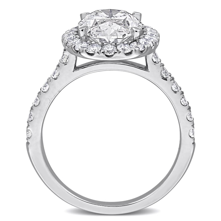 3 7/8 CT TW Lab-Grown Diamond Halo Ring in 14K White Gold