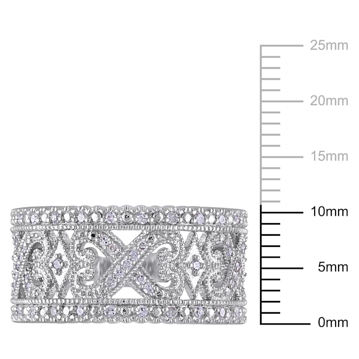 1/4 CT TW Diamond Filigree Ring in Sterling Silver