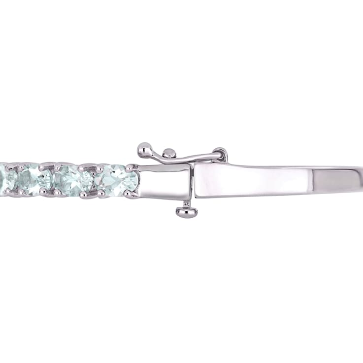 6 1/3 CT TGW Aquamarine Bangle in Sterling Silver