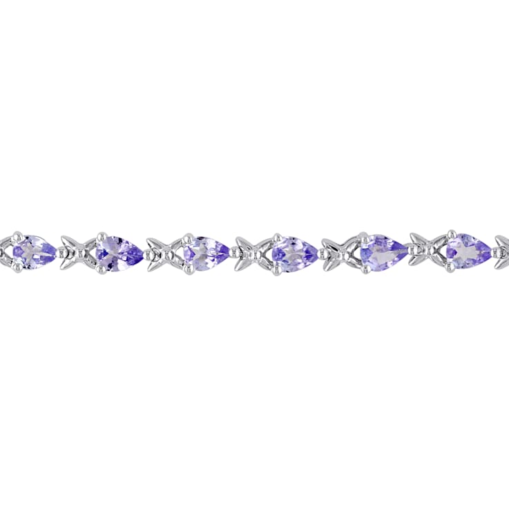 4 1/3 CT TGW Tanzanite X-Link Bracelet in Sterling Silver