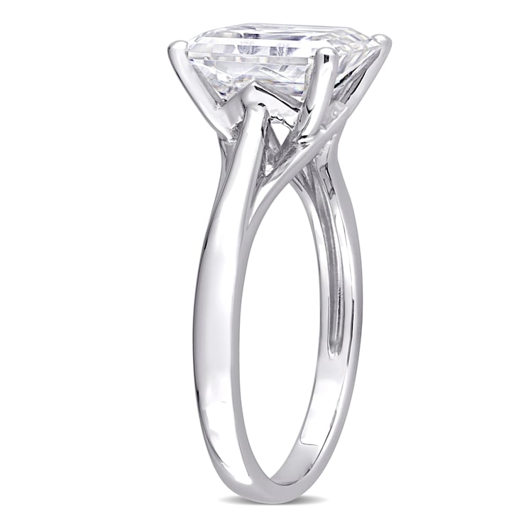 3-1/2 CT DEW Moissanite Solitaire Engagement Ring in 10K White Gold