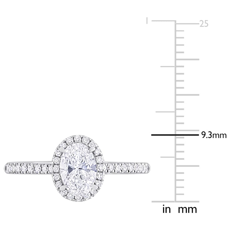 1 CT TGW Lab Grown Diamond with Tsavorite Accent Halo Engagement Ring in
14K White Gold