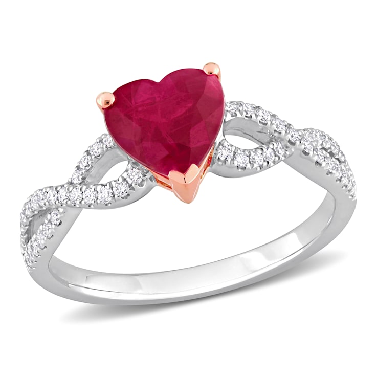 Ruby and diamond infinity ring sales