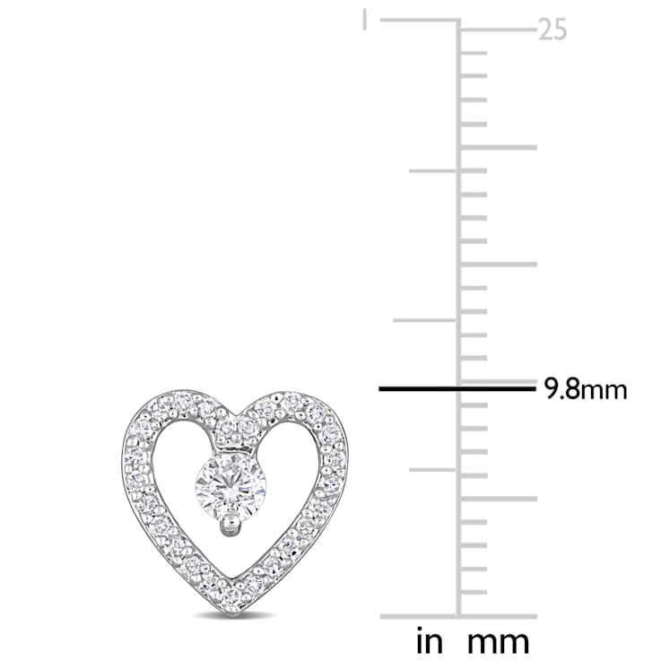 1/3 CT TGW White Topaz and 1/5 CT TW Diamond Open Heart Earrings in
Sterling Silver