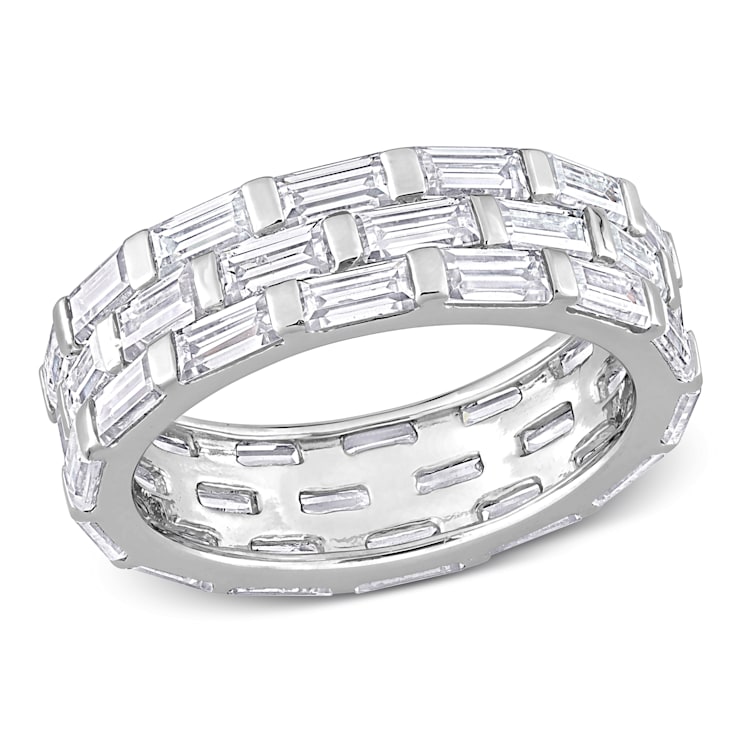4 5/8 CT DEW Created Moissanite Triple Band Ring in Sterling Silver