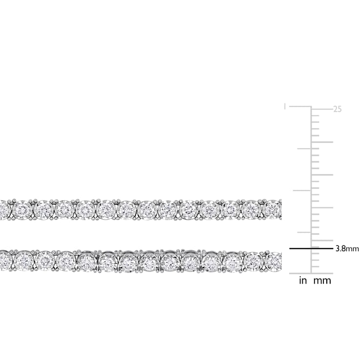 8 7/8ctw Lab-Grown Diamond Double Strand Necklace in 14K White Gold