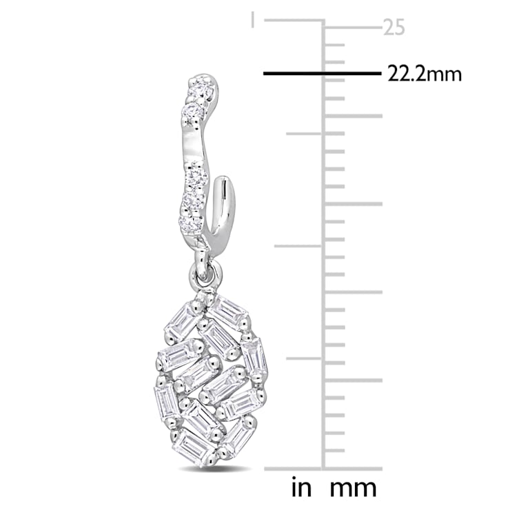 3/5 CT TW Diamond Dangling Earrings in 14K White Gold