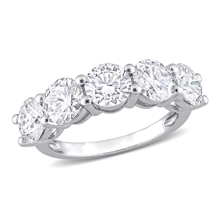 4 CT DEW Created Moissanite Anniversary Style Ring in 10K White Gold