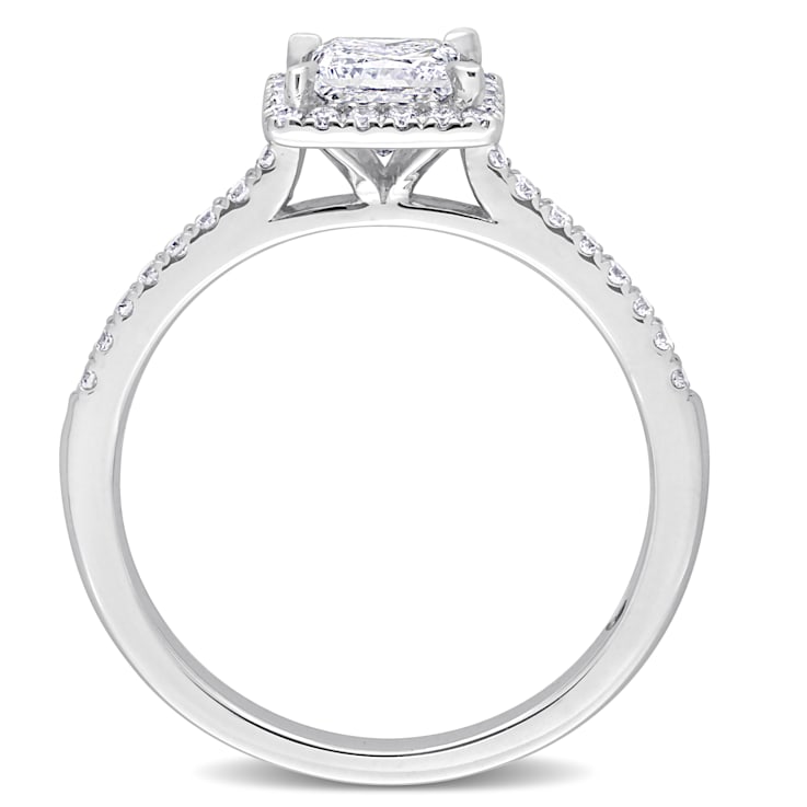 1 CT TGW Lab Grown Diamond with Tsavorite Accent Halo Engagement Ring in
14K White Gold