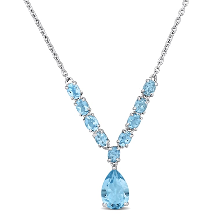 Blue Topaz Drop Sterling Silver Necklace Blue Topaz Drop Sterling Silver Necklace