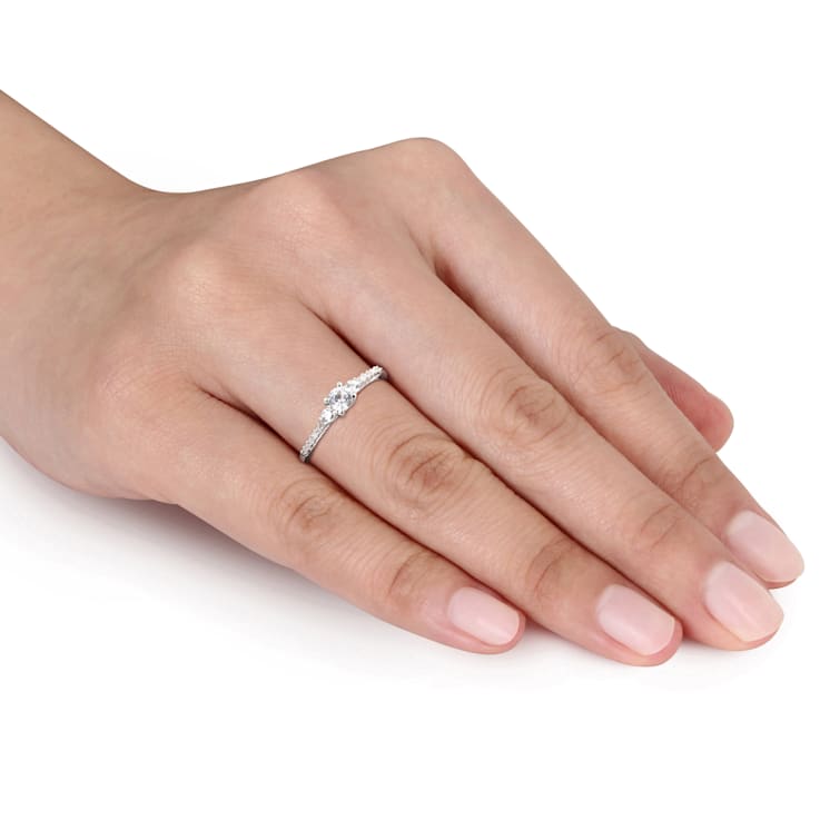 指輪・リング today37ar Sterling Silver 1/3ctw Composite Diamond Frame Bypass Bridal
