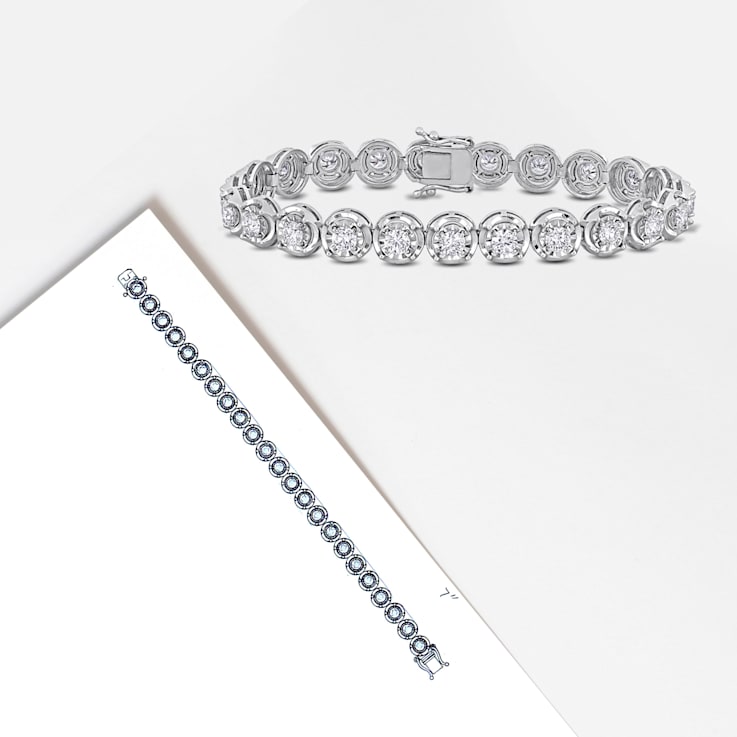 4 4/5 CT TW Lab-Grown Diamond Tennis Bracelet in 14K White Gold