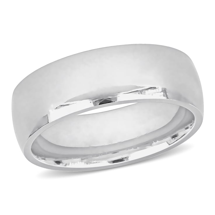 Men's 7.5mm Comfort Fit Wedding Band in 14K White Gold