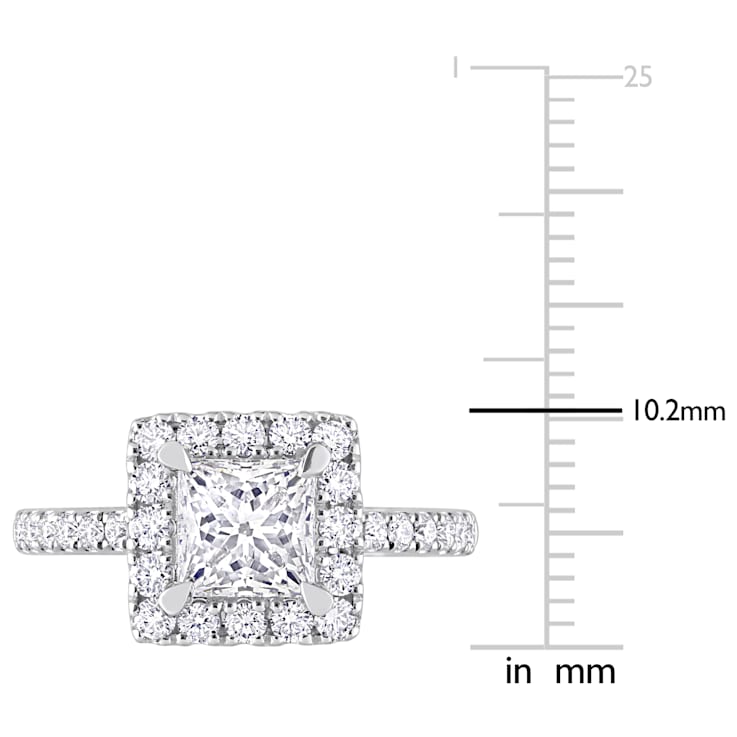 2 CT TGW Lab Grown Diamond with Tsavorite Accent Halo Engagement Ring in
14K White Gold