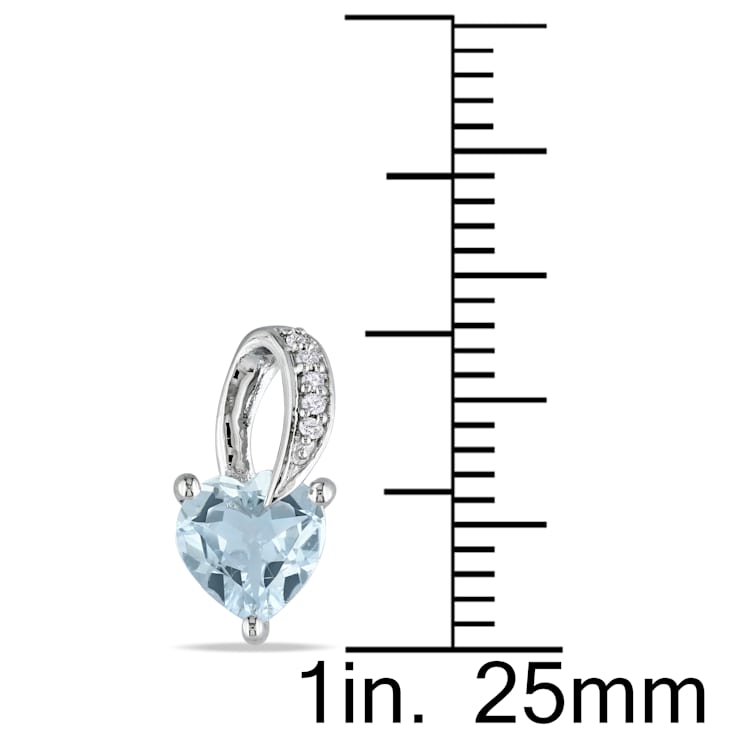 1 1/3 CT TGW Aquamarine and Diamond Accent Swirl Earrings in Sterling Silver