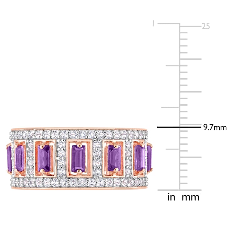 2 4/5 CT TGW African-Amethyst and Topaz Eternity Ring in Rose Plated
Sterling Silver
