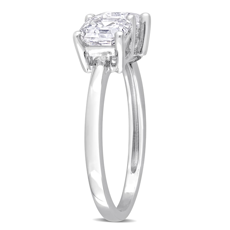 2 CT TGW Created Moissanite 2-Stone Ring in Sterling Silver